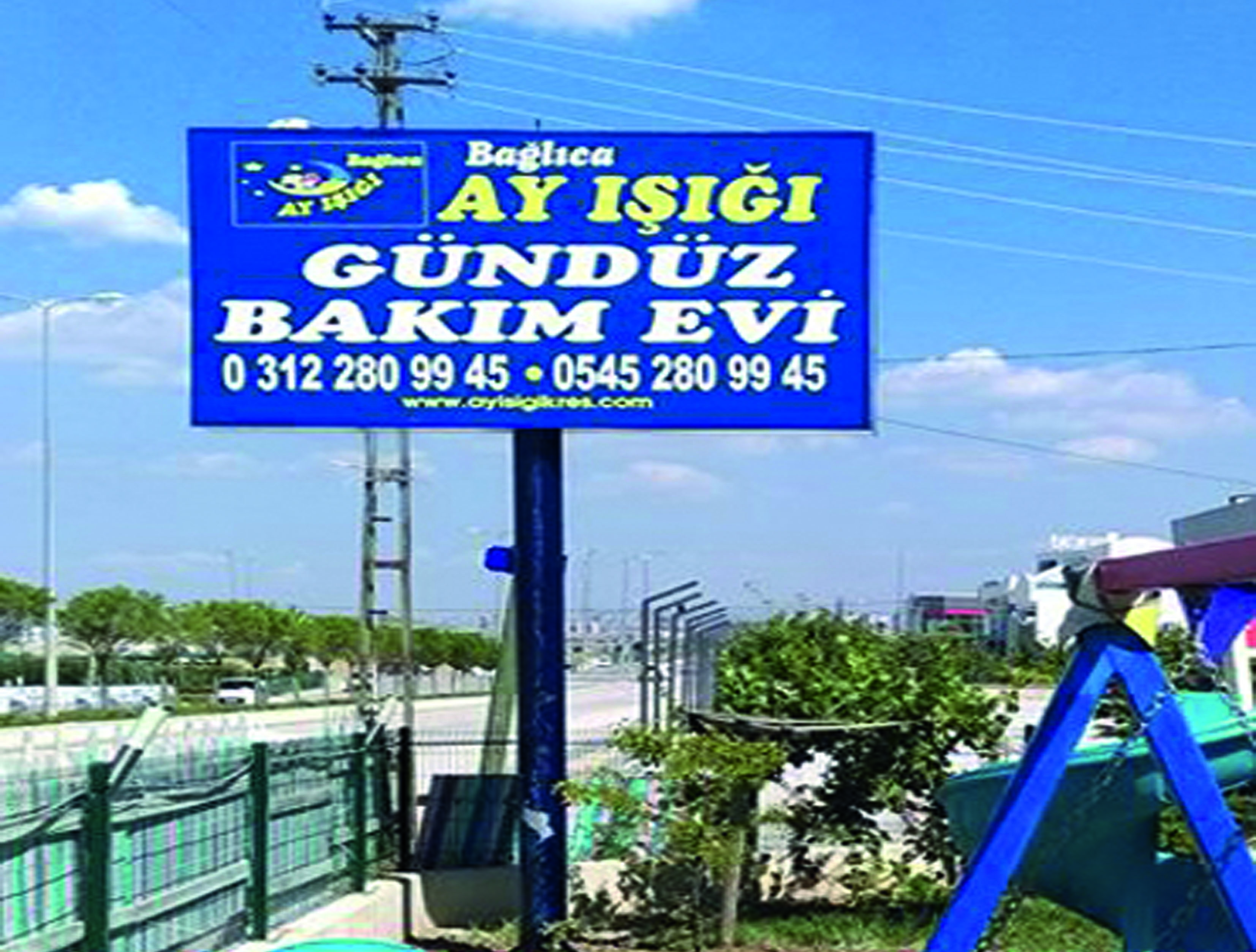 Boru üzeri ışıklı germe tabela