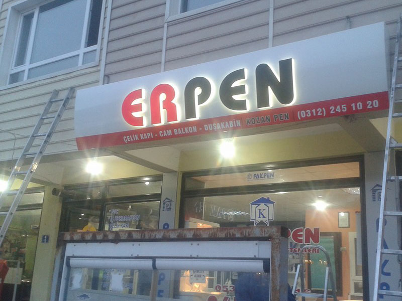 isikli pleksi kutu harf tabela