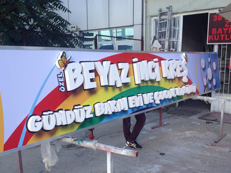 Isıksiz germe tabela üzeri strafor tabela